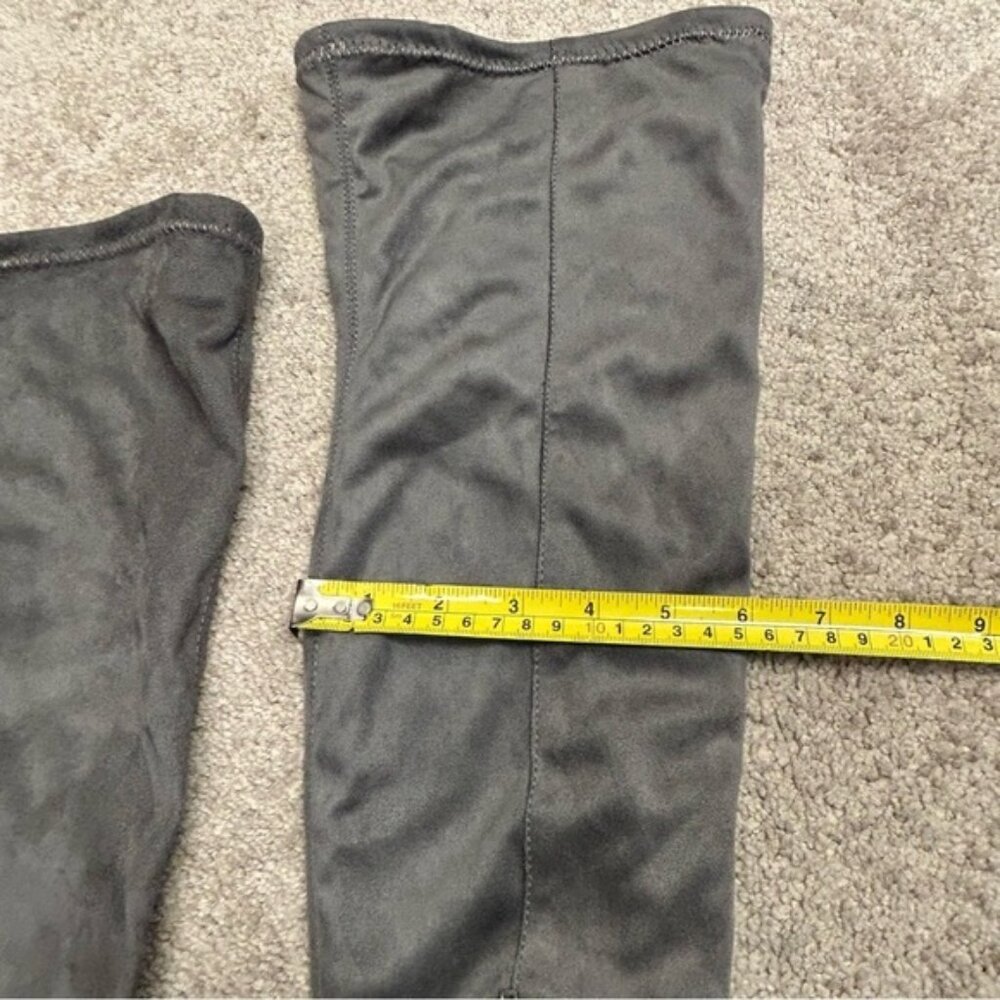 Aldo gray faux suede knee high over the knee flat boots Sz 7.5 low heel - Picture 9 of 12